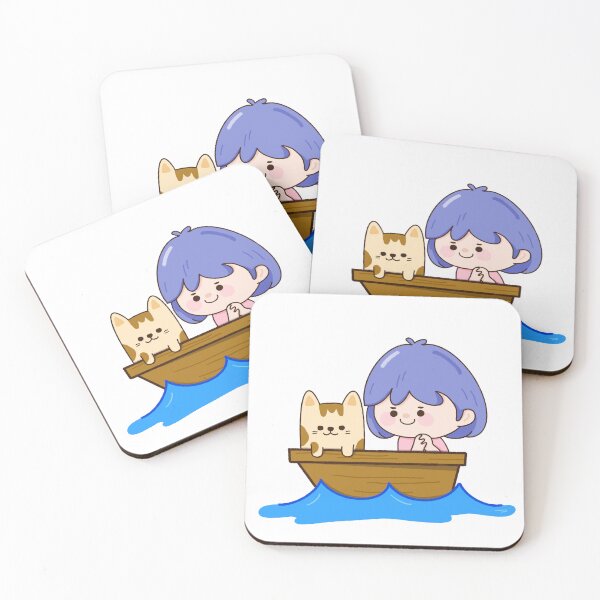 Item preview, Girl and cat sailing in the summer	 designed and sold by nuchz.
