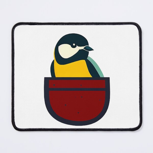 Item preview, Cute great tit in brown pocket designed and sold by ColorOfBirds.