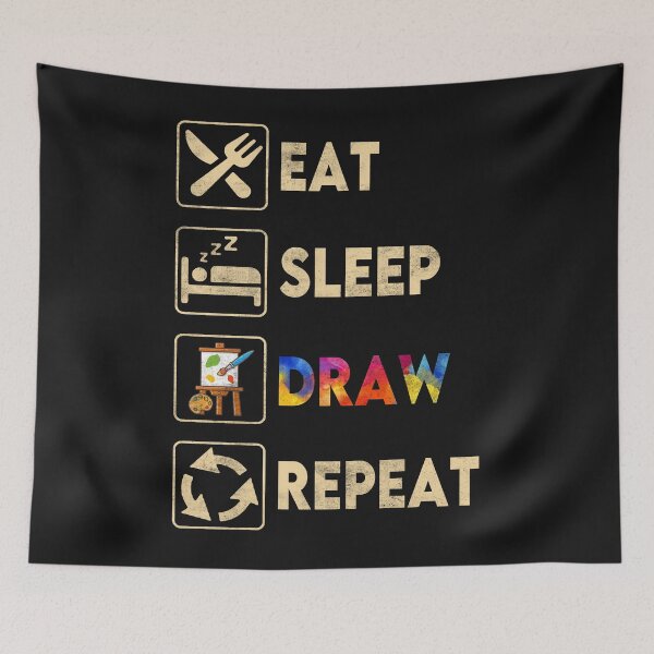 Item preview, Artists Eat Sleep Draw Repeat Art Drawing designed and sold by mainana78.