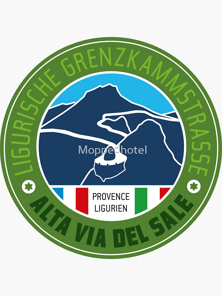 Thumbnail 3 of 3, Sticker, Alta Via del Sale | Ligurian Border Ridge Road | V1 designed and sold by Moppedhotel.