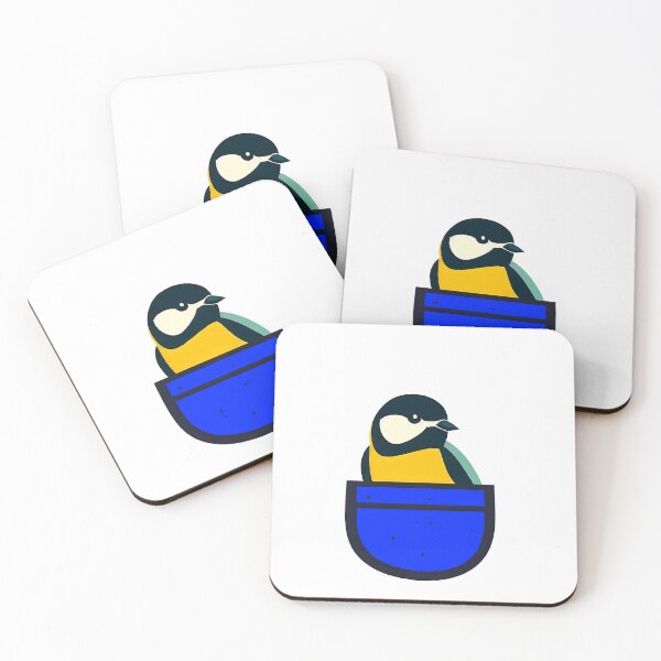 Item preview, Cute great tit in blue pocket designed and sold by ColorOfBirds.