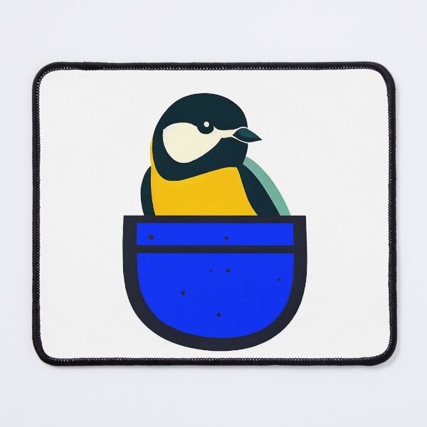 Item preview, Cute great tit in blue pocket designed and sold by ColorOfBirds.