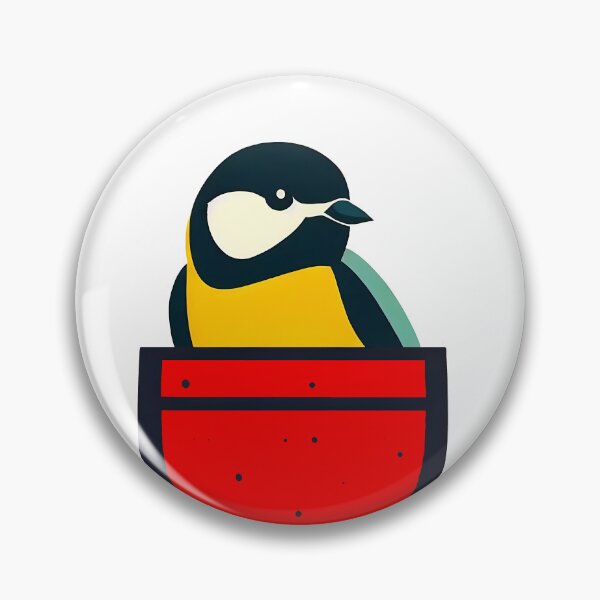 Item preview, Cute great tit in red pocket designed and sold by ColorOfBirds.