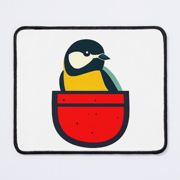 Item preview, Cute great tit in red pocket designed and sold by ColorOfBirds.
