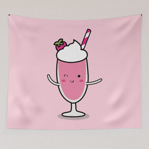 Item preview, Cute  strawberry milkshake illustration designed and sold by CutestShopEver.
