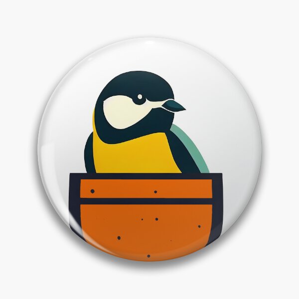 Item preview, Cute great tit in orange pocket designed and sold by ColorOfBirds.