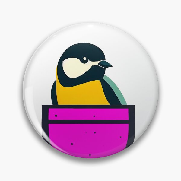 Item preview, Cute great tit in pink pocket designed and sold by ColorOfBirds.