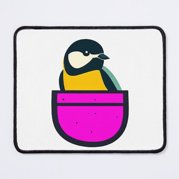 Item preview, Cute great tit in pink pocket designed and sold by ColorOfBirds.
