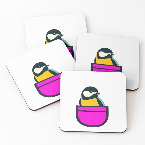 Item preview, Cute great tit in pink pocket designed and sold by ColorOfBirds.
