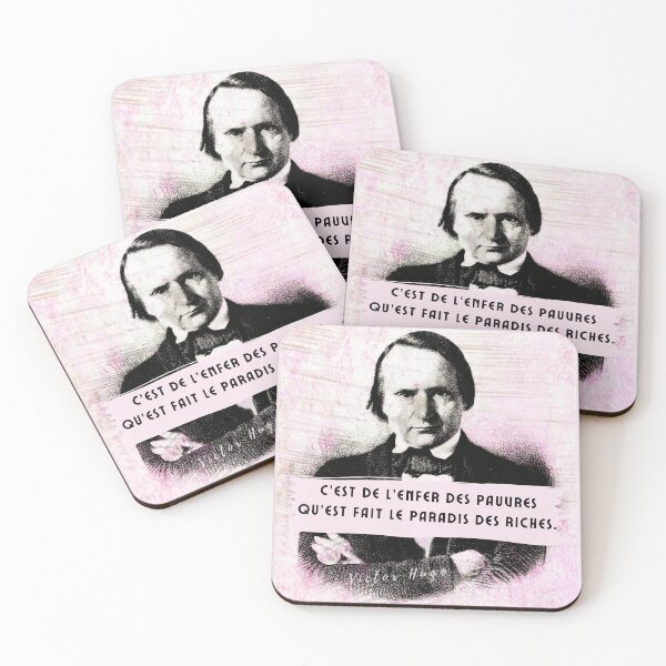 Item preview, Copy of Victor Hugo portrait and quote: C'est de l'enfer des pauvres qu'est fait le paradis des riches designed and sold by artbleed.