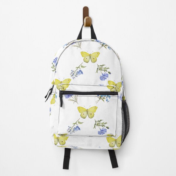 Item preview, Herbarium and yellow butterfly retro floral watercolor pattern designed and sold by seredovandesign.