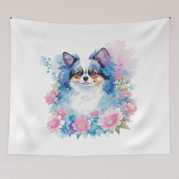 Item preview, Cute Papillon Dog Illustration generative ai designed and sold by juoctaviniarts.
