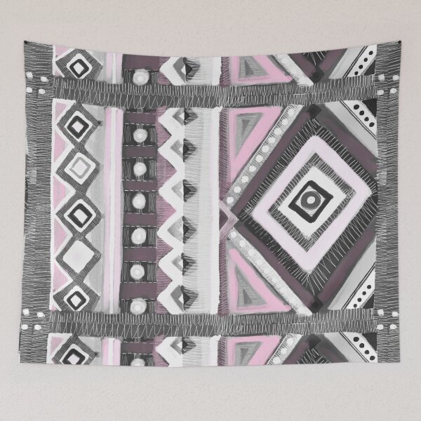 Item preview, Bedouin: gray and pink designed and sold by OlgaMundi.