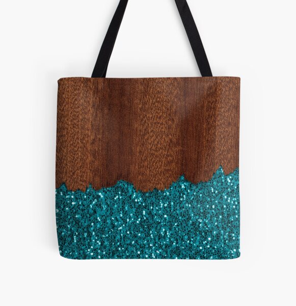 Aqua Blue glitter sparkles Rain Cloud quote Tote Bag