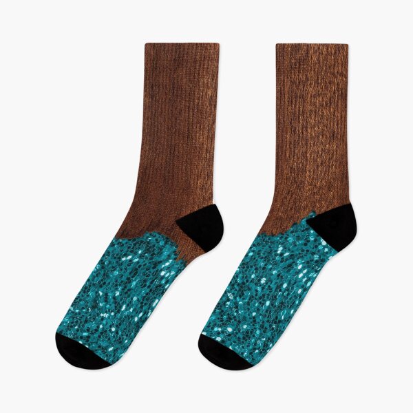 Item preview, Aqua blue faux sparkles glitter rustic brown wood (Photo of Glitter - Not Reflective)  designed and sold by PLdesign.