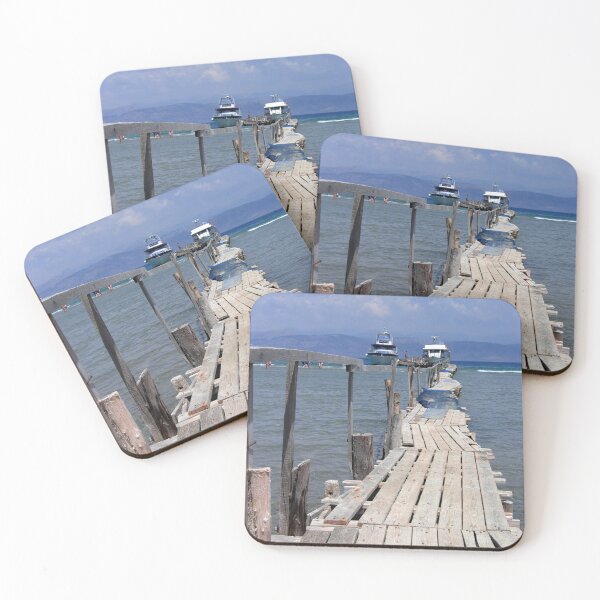 Item preview, Corfu beach and the rickety walkway to boats designed and sold by OhNoNotAgain42.