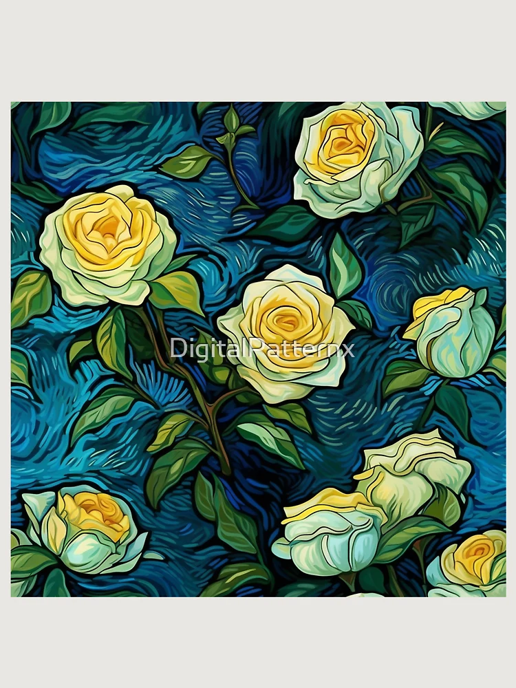 Thumbnail 6 of 6, Premium Oversized Hoodie, Van Gogh Roses Pattern 14 designed and sold by DigitalPatternx.
