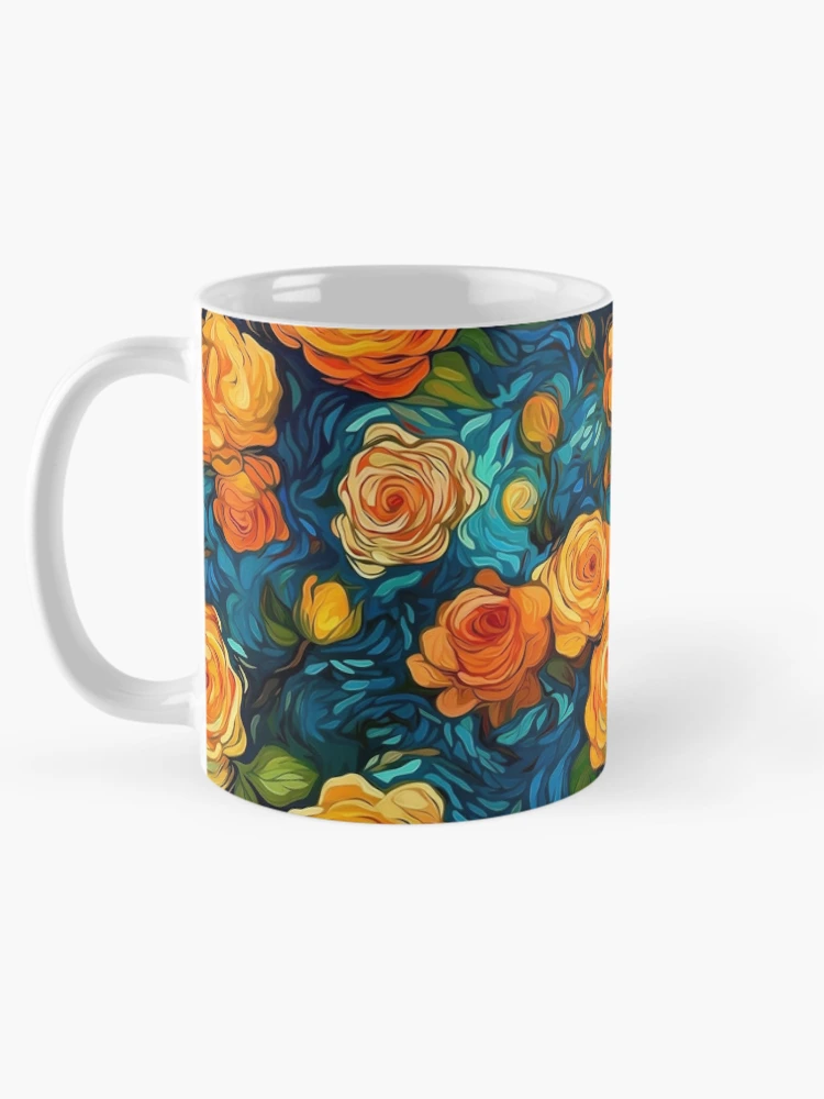 Thumbnail 5 of 6, Coffee Mug, Van Gogh Roses Pattern 15 designed and sold by DigitalPatternx.
