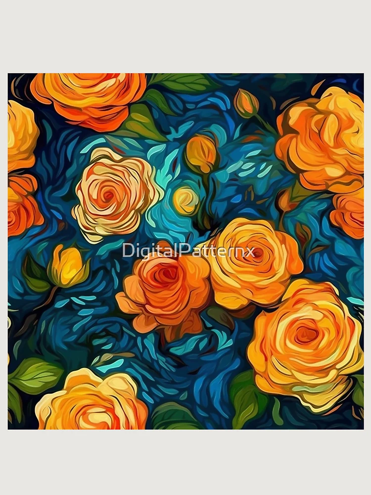 Thumbnail 6 of 6, Premium Oversized Sweatshirt, Van Gogh Roses Pattern 15 designed and sold by DigitalPatternx.