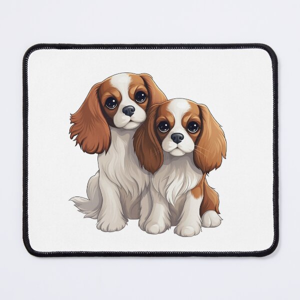 Item preview, Two cute Cavalier King Charles Spaniels sitting designed and sold by SatooDesign.