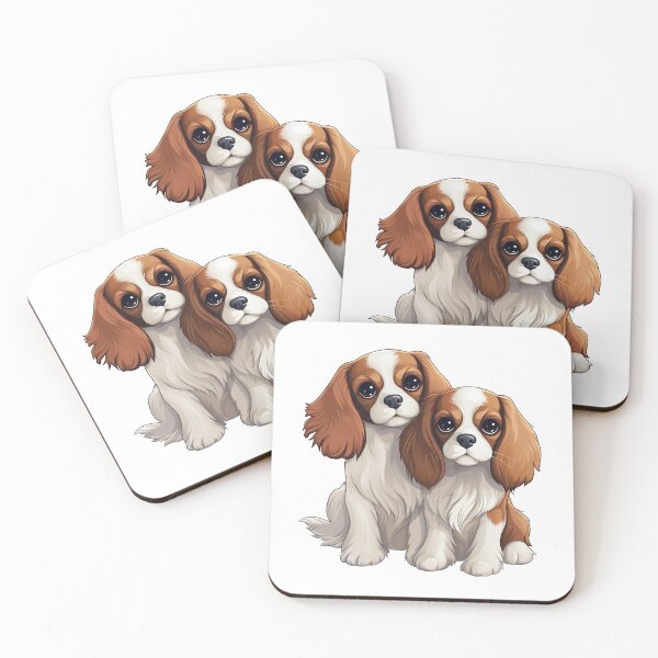 Item preview, Two cute Cavalier King Charles Spaniels sitting designed and sold by SatooDesign.