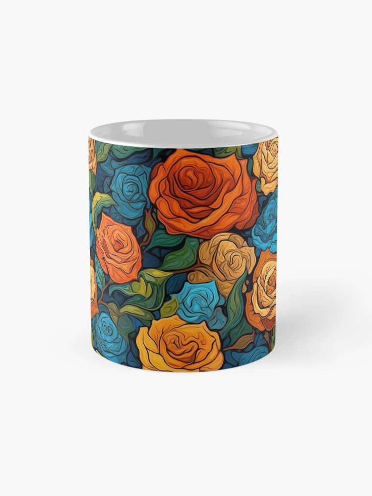 Thumbnail 4 of 6, Coffee Mug, Van Gogh Roses Pattern 16 designed and sold by DigitalPatternx.