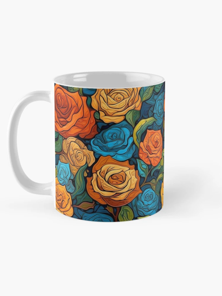 Thumbnail 5 of 6, Coffee Mug, Van Gogh Roses Pattern 16 designed and sold by DigitalPatternx.
