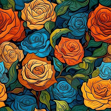 Artwork thumbnail, Van Gogh Roses Pattern 16 by DigitalPatternx