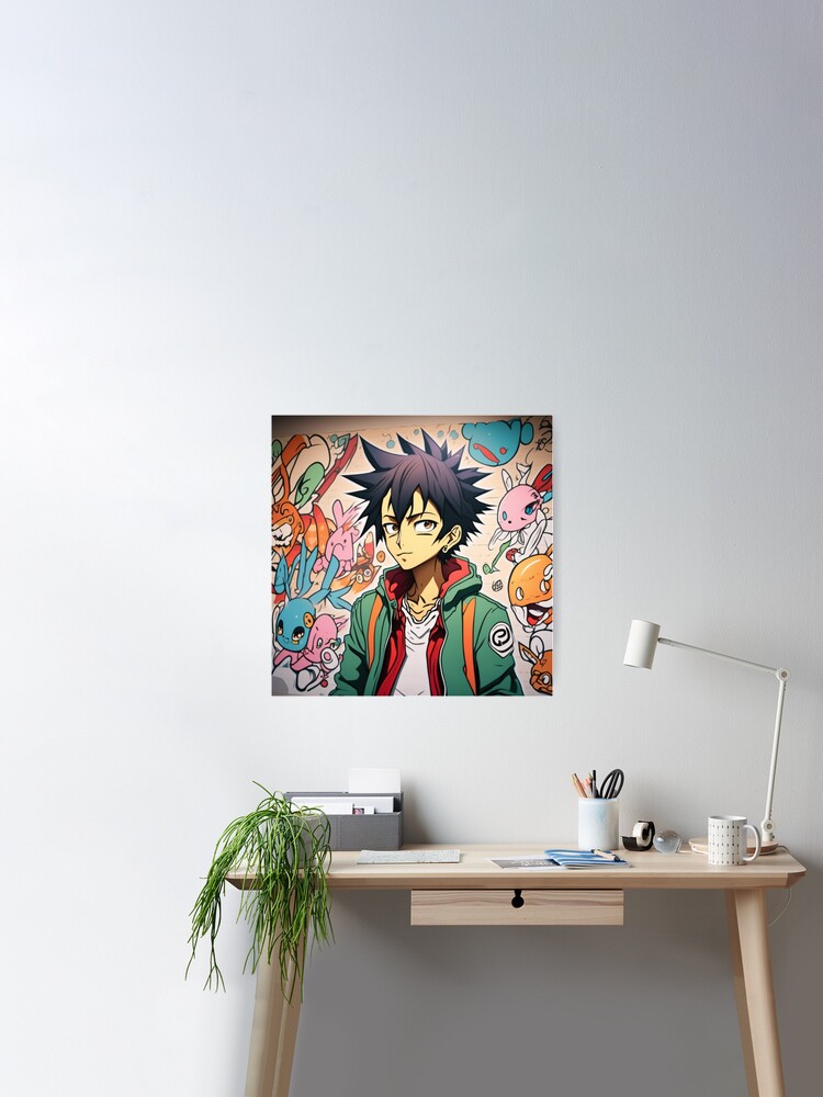 Anime Graffiti Skater Boy Art Print for Sale by Fredro