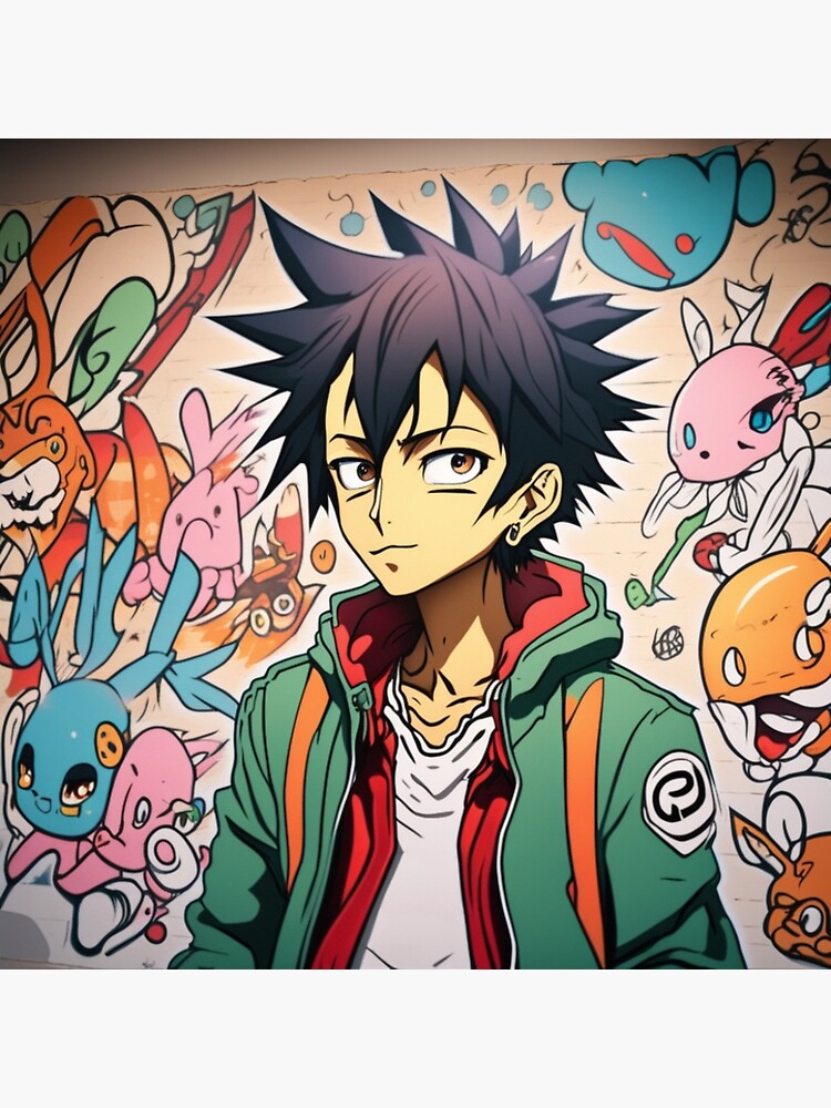 Anime Graffiti Skater Boy Art Print for Sale by Fredro