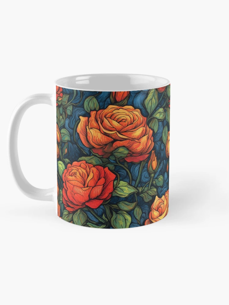 Thumbnail 5 of 6, Coffee Mug, Van Gogh Roses Pattern 19 designed and sold by DigitalPatternx.