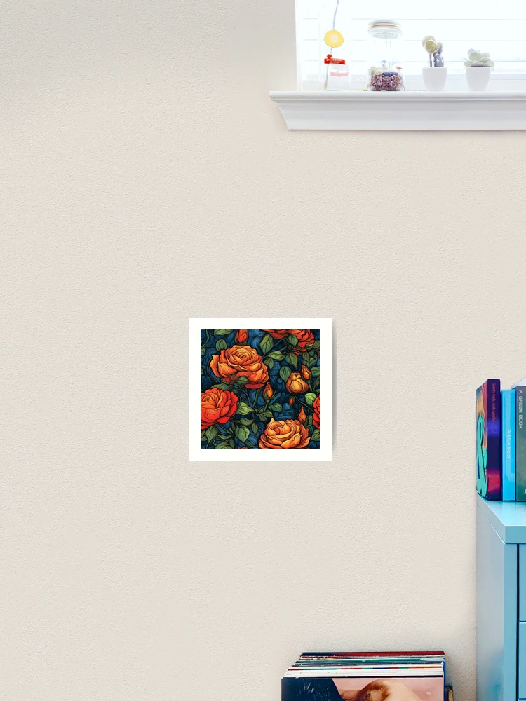Thumbnail 2 of 3, Art Print, Van Gogh Roses Pattern 19 designed and sold by DigitalPatternx.