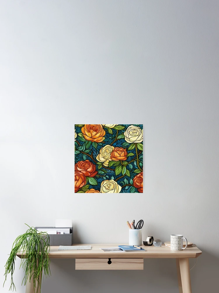 Thumbnail 2 of 3, Poster, Van Gogh Roses Pattern 20 designed and sold by DigitalPatternx.