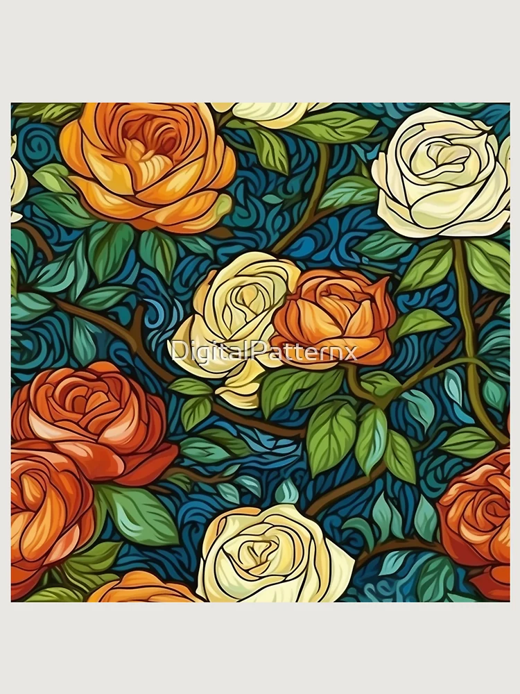 Thumbnail 6 of 6, Premium Oversized Sweatshirt, Van Gogh Roses Pattern 20 designed and sold by DigitalPatternx.