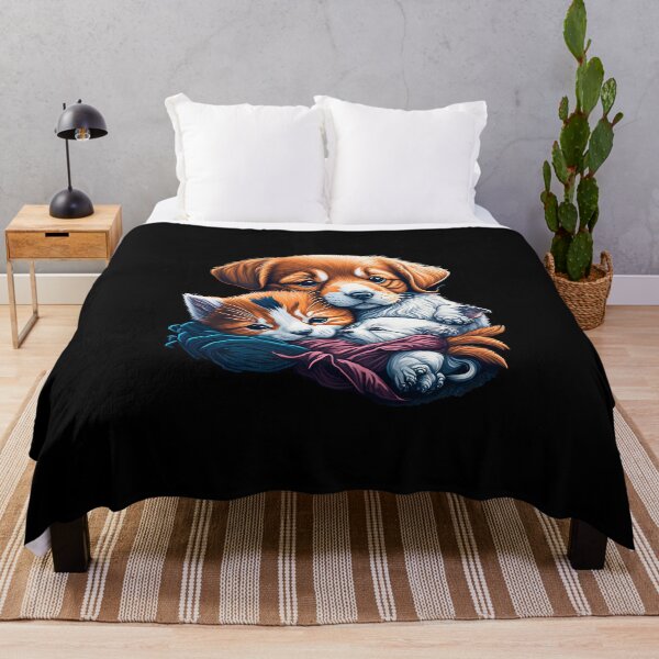Item preview, Kitten and Puppy Love - Cuddly and Cozy Animal Design designed and sold by DesignArtEmpire.