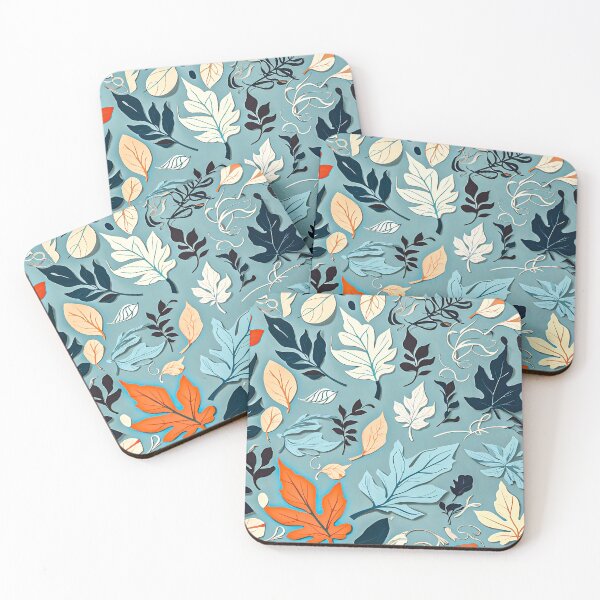 Item preview,  A seamless pattern showcasing a mix of whimsical leaves, ranging from realistic to abstract shapes designed and sold by bubbleshop01.