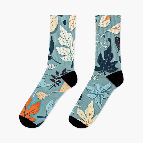 Item preview,  A seamless pattern showcasing a mix of whimsical leaves, ranging from realistic to abstract shapes designed and sold by bubbleshop01.