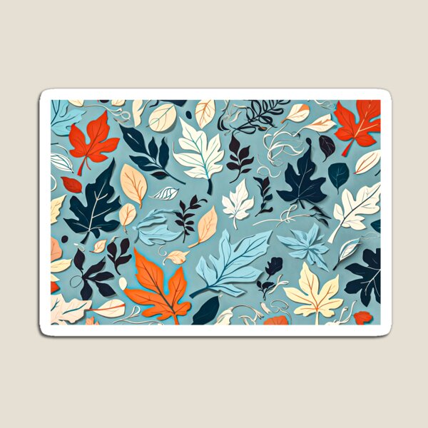 Item preview,  A seamless pattern showcasing a mix of whimsical leaves, ranging from realistic to abstract shapes designed and sold by bubbleshop01.