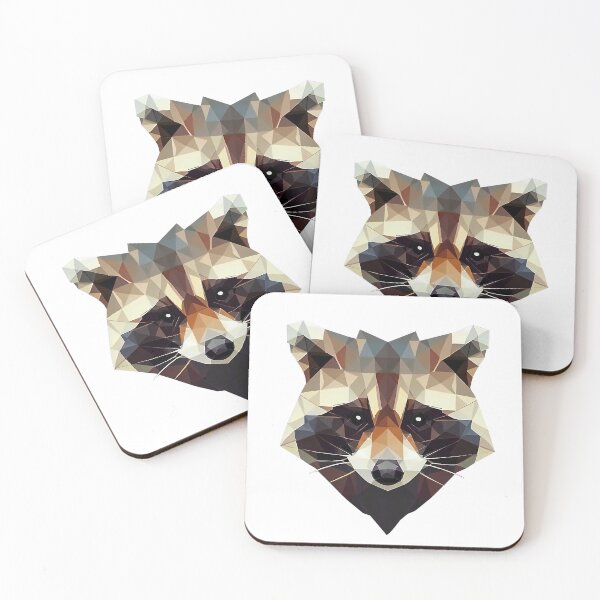 Item preview, geometric colorful raccoon designed and sold by Fantes.