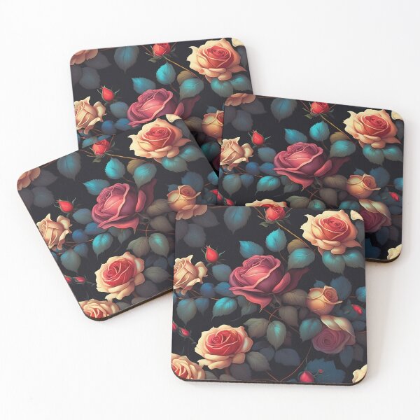 Item preview, Nostalgia de ensueño: ¡Elegante patrón floral vintage sobre un fondo oscuro! designed and sold by AkraidaxDesign.