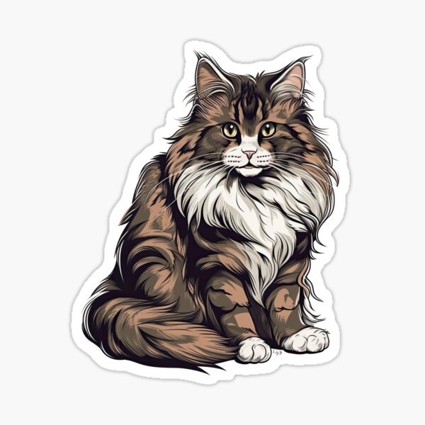 Item preview, Majestic Norwegian Forest Cat Breeds with 'Fur Forest' Graphic designed and sold by DooodleGod.