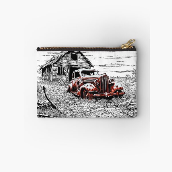 Item preview, Shack Vintage - Un-Captioned - Abandoned, Rusting, Vintage Car Outside Derelict Shack designed and sold by liminal-concept.