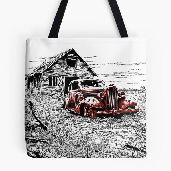 Item preview, Shack Vintage - Un-Captioned - Abandoned, Rusting, Vintage Car Outside Derelict Shack designed and sold by liminal-concept.