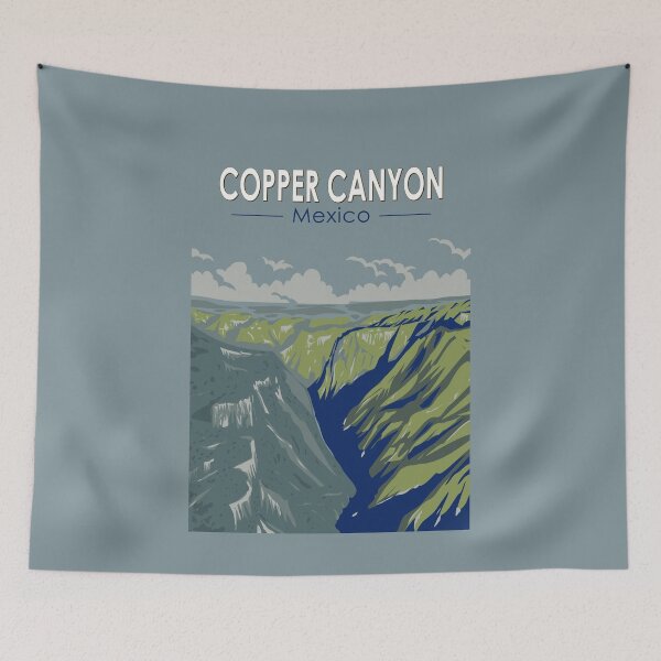 Item preview, Copper Canyon Mexico Travel Art Vintage designed and sold by KrisSidDesigns.