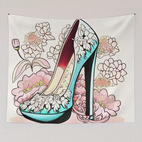 Item preview, Elegant Shoe and Flowers designed and sold by HanaiPrint.