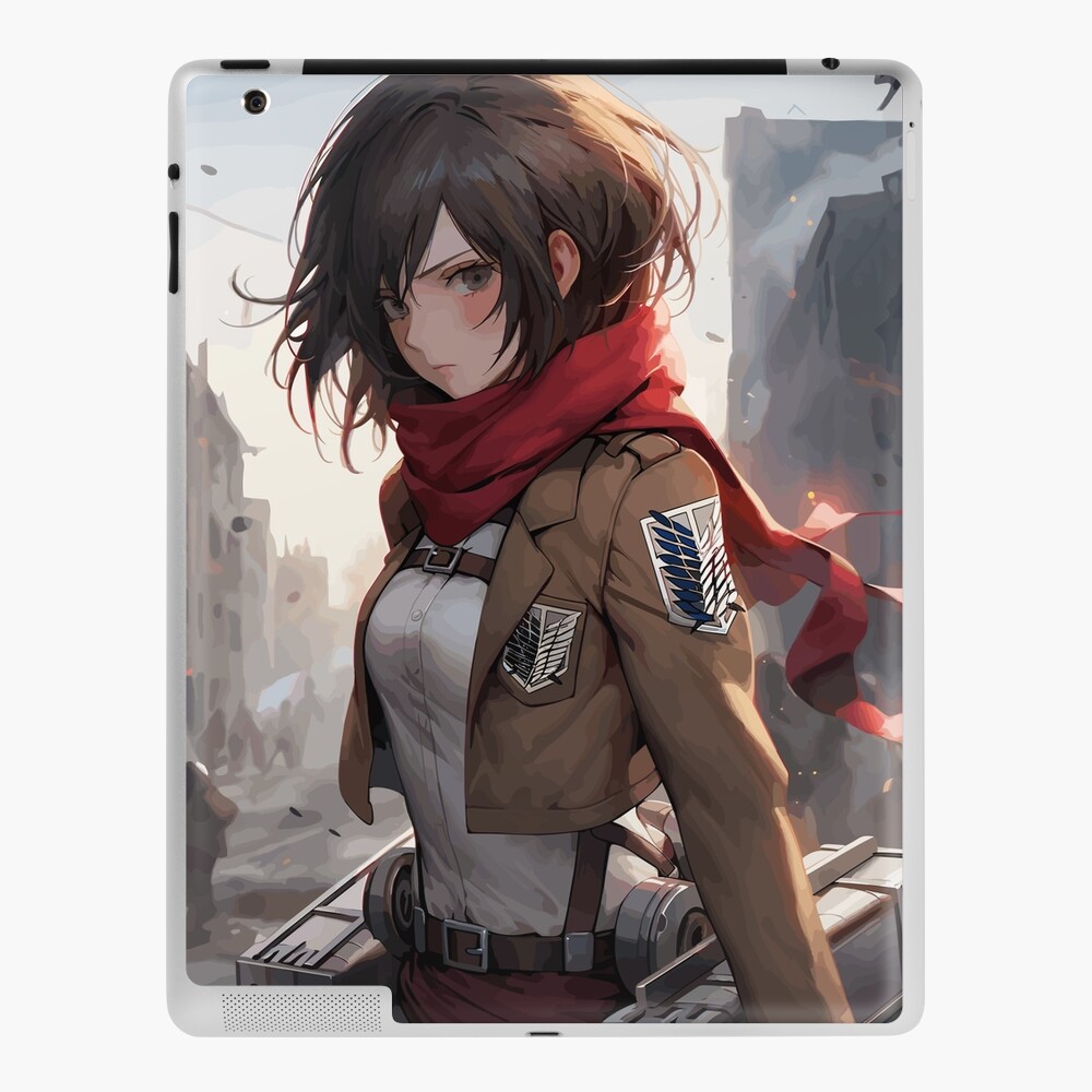 Cute Anime Military Girl Red Scarf Art