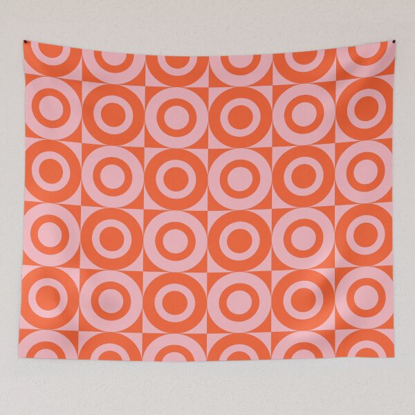 Item preview, 70s Retro Vintage Style Geometric Design Brown Orange and Pink designed and sold by tonymagnerart.