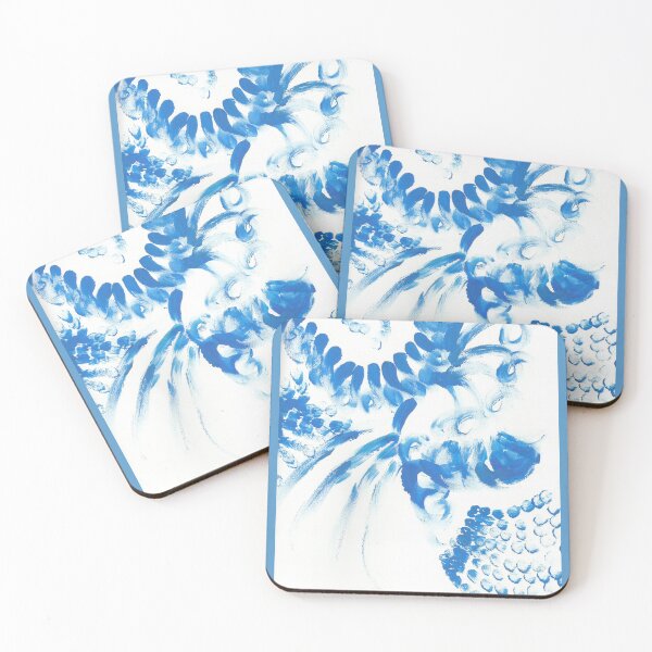 Item preview, Blue spots in abstract waves designed and sold by Cosmonauta257.