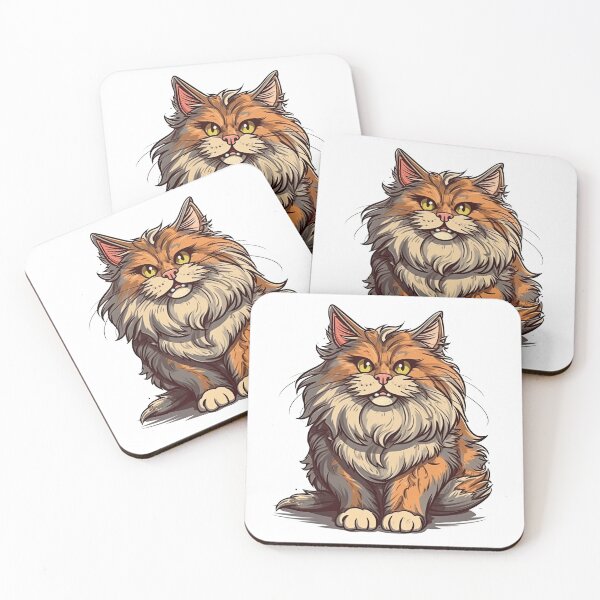 Item preview, Illustrations: Playful Norwegian Forest Cat Designs for Adorable Cat designed and sold by DooodleGod.