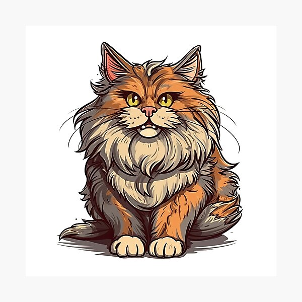 Item preview, Illustrations: Playful Norwegian Forest Cat Designs for Adorable Cat designed and sold by DooodleGod.